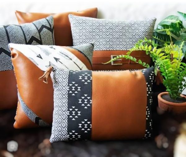 Decorative Leather and Fabric Cushions