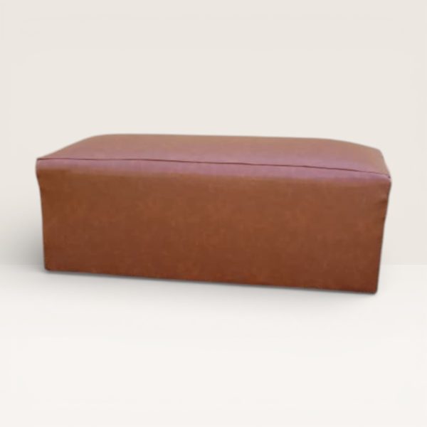 Rustic Leather Ottoman