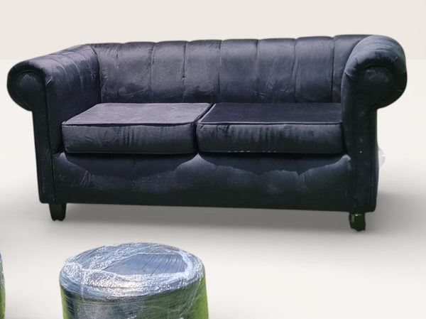 Black Leather Chesterfield Sofa