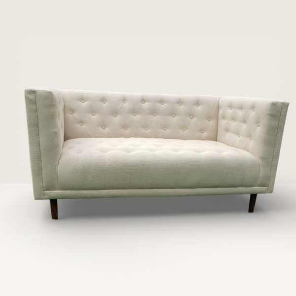 Ivory Tufted Loveseat