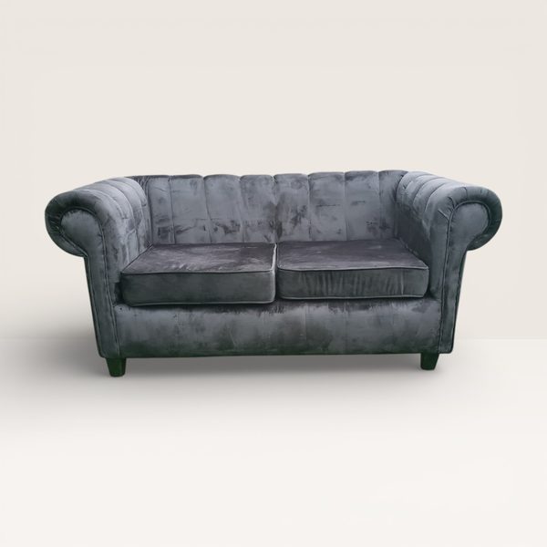Grey Velvet Chesterfield Sofa