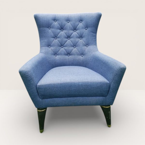 Blue Tufted Lounge Chair