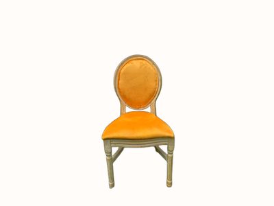 Orange Velvet Louis Cane Chair