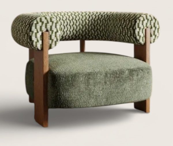 Green Velvet Lounge Armchair