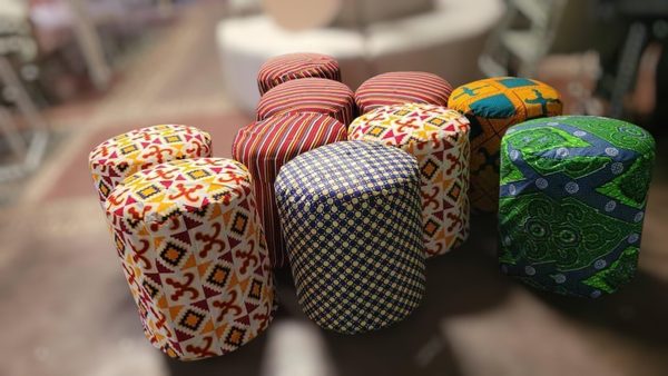 Colorful Patterned Ottomans Set